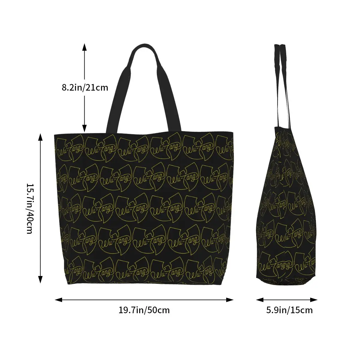 Wu Tang Clan Print Shopping Tote Bag Canvas Large Capacity Shoulder Bags Shopper Grocery Handbag for Women