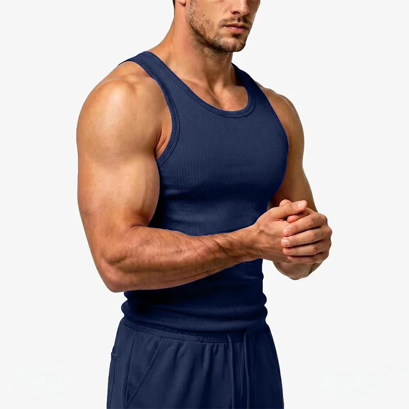 HKSH Summer New Men Tide Chic Ins Vest American Ribbed Quick-Dry Breathable Sleeveless Sports Tank Top Vintage Y2K Vibe HK25280