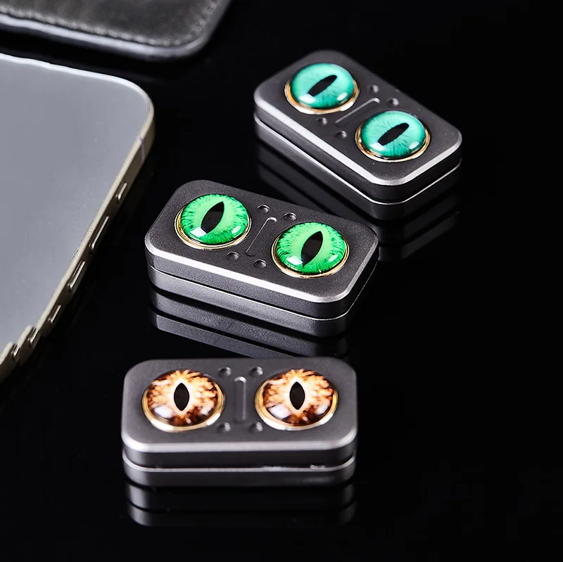 Owl Top Push Slider Kompakte und tragbare EDC-Ausrüstung Tactile Fidget Dekompressionsspielzeug Metall rotierende Snap Coin Fidget Spinner