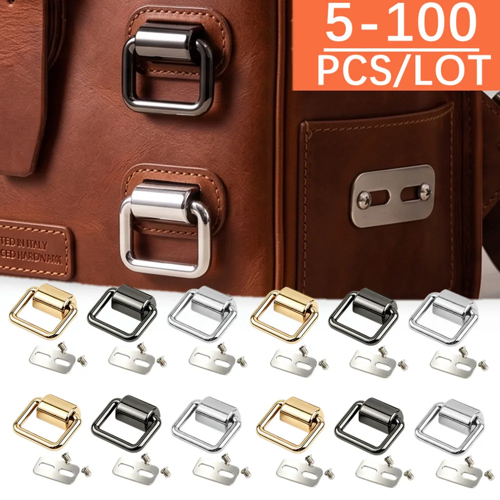 5/50/100Pcs 16/19mm Metal O-D Ring Buckles Side Clip Hanger Clasps for Handbag Strap Chain Leather Accessories Gold Silver Black