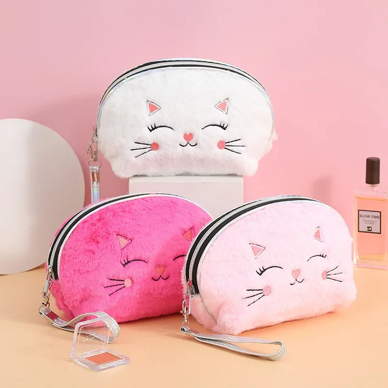 Velvet Cute Shell Bag Storage Bag Makeup Bag Carrying Embroidery Handbag When Going Out