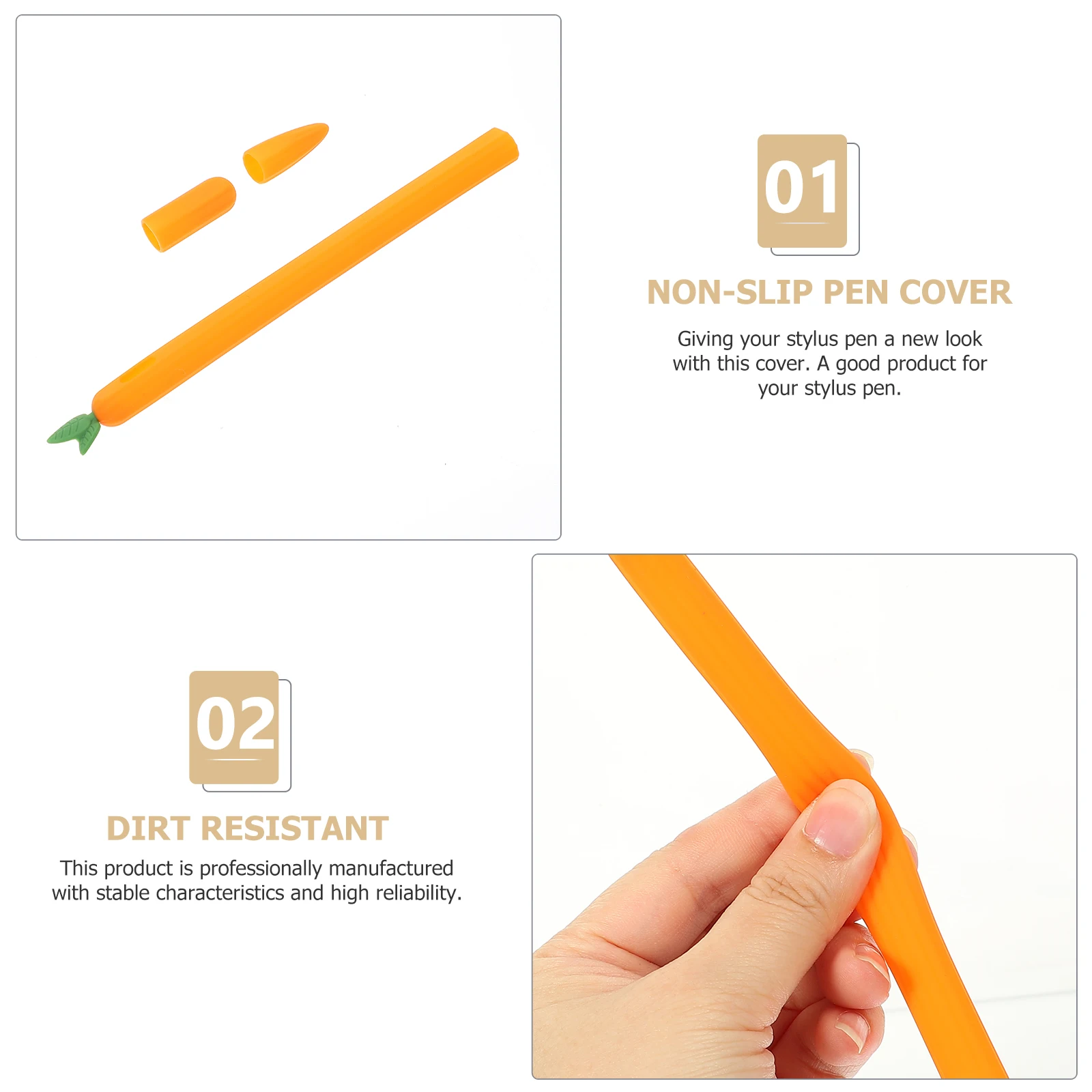 

Silicone Pen Case Carrot Pencil Sleeve Protection Protector Cover Silica Gel Protective Covers Cute