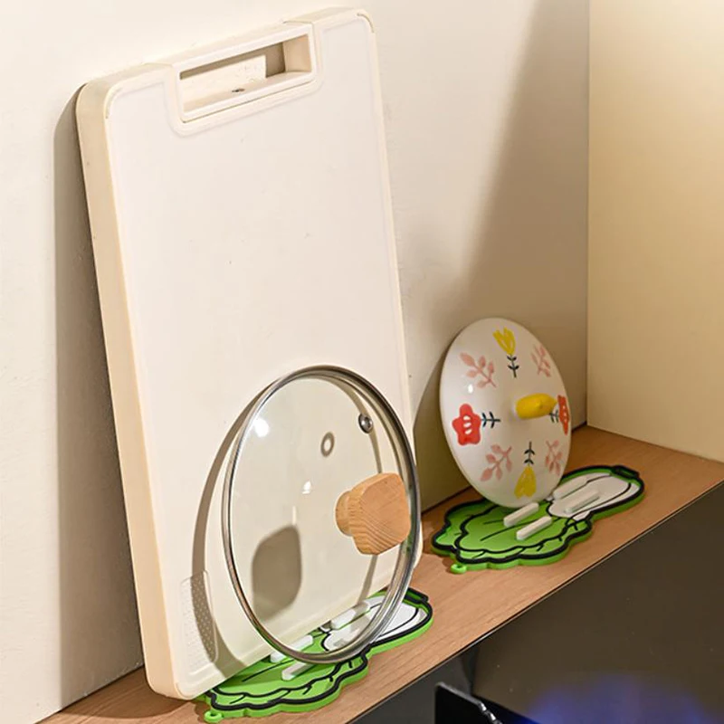 Silicone Pot Cover Placer Pot Lid Storage Mat Countertop Dra