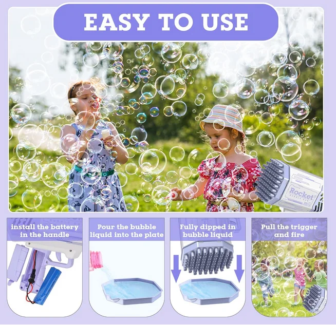 40 Holes Bubbles Gun Wedding Party Birthday Outdoor Cool Toy For Children Summer Toy Gift Portable Soap Bubbles Gun Water Toy