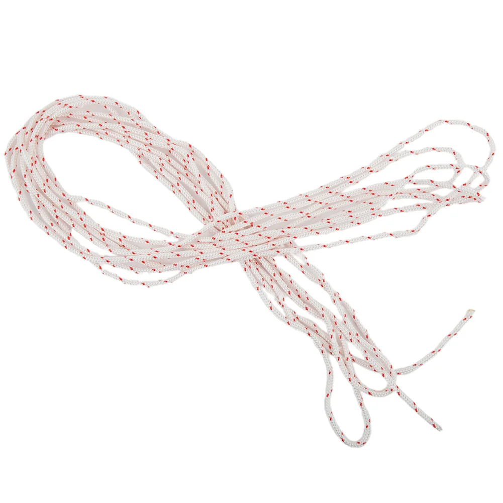 Replacement pull rope starter 5m for chainsaw trimmer lawn mower with sealed protective nylon fiber coating and smooth operation