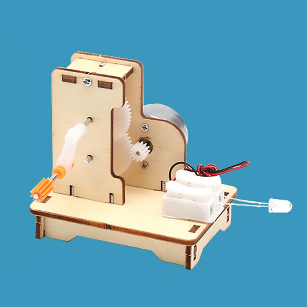 Wooden Hand Cranked Generator Assembled Puzzles Educational Early Learning Toy