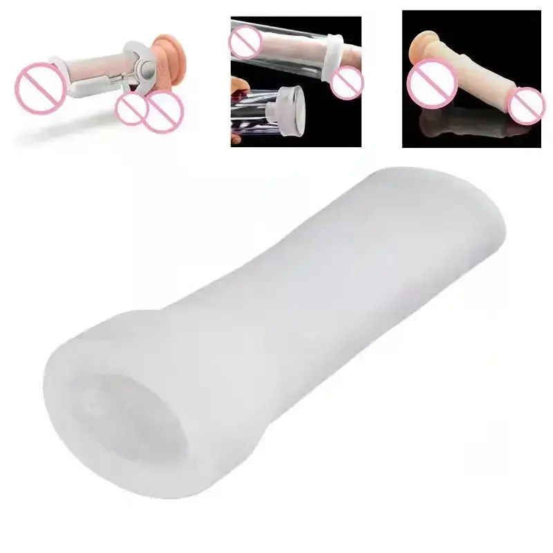 Luva de silicone para extensor de pênis, acessórios de ampliação da bomba, tampa protetora de glans, substituição para kit de fixação de maca de pau