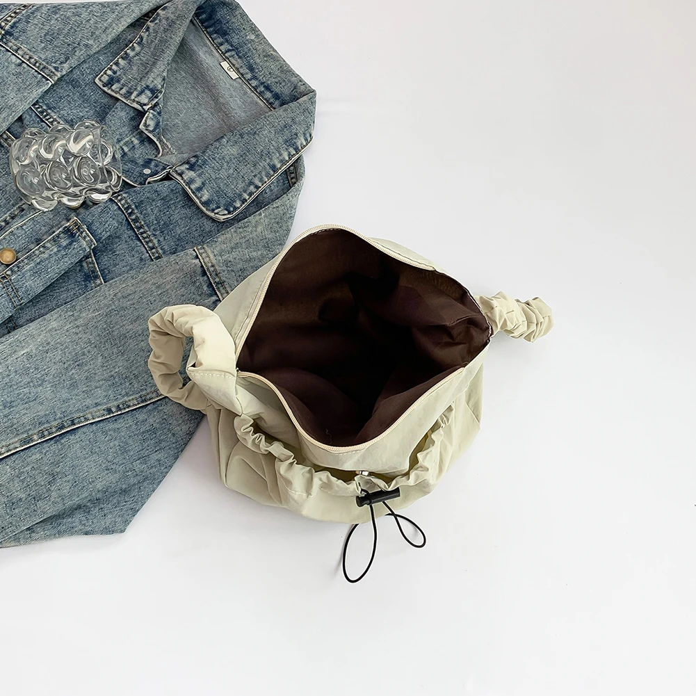 

Женская сумка через плечо с рюшами и регулируемым ремешком, сумка на ремне для отдыха, большая вместительная сумка-хобо с облаком и шнурком, женская уличная сумка