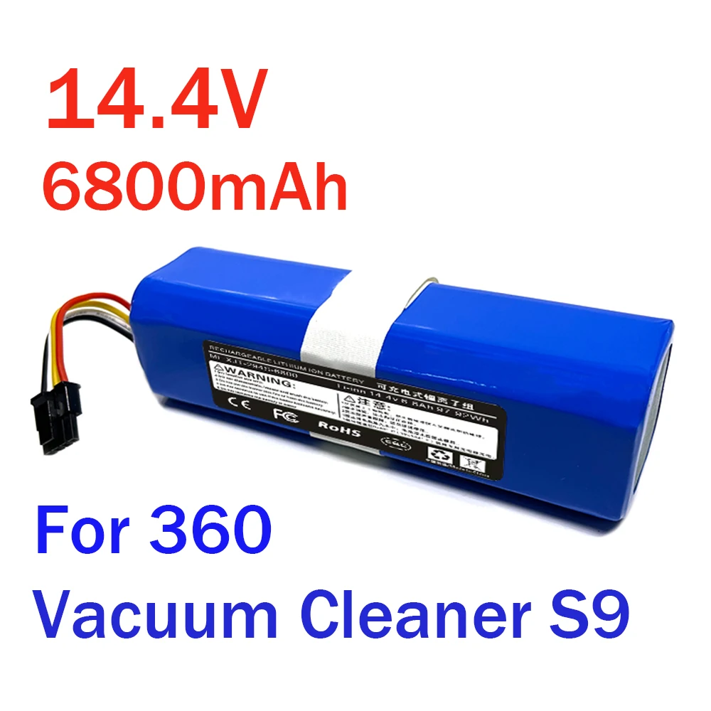 14.4V 6800mAh Li-ion Battery for 360 Robot Vacuum Cleaner S9 Accessories Spare Parts Charging Battery