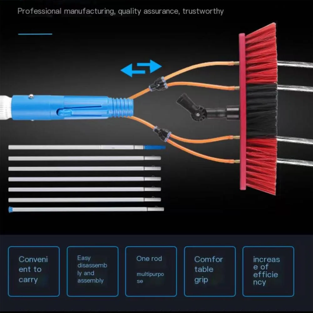 Telescopic High Reach Handle For Household Water Fed Pole System Window Cleaning Brush Solar Panel Washing Tool with 5 Meters