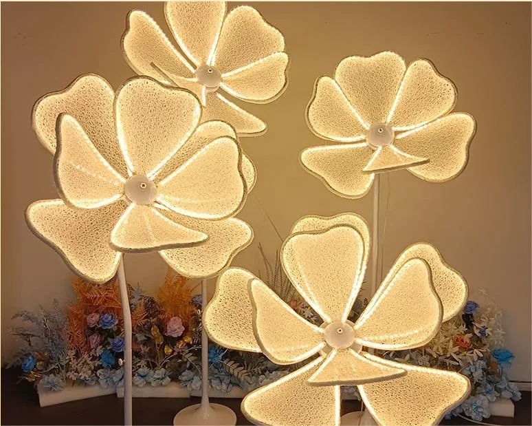 H-532 Peony luminous road lighting wedding props lace iron stage scene cloth background indoor activity decoration