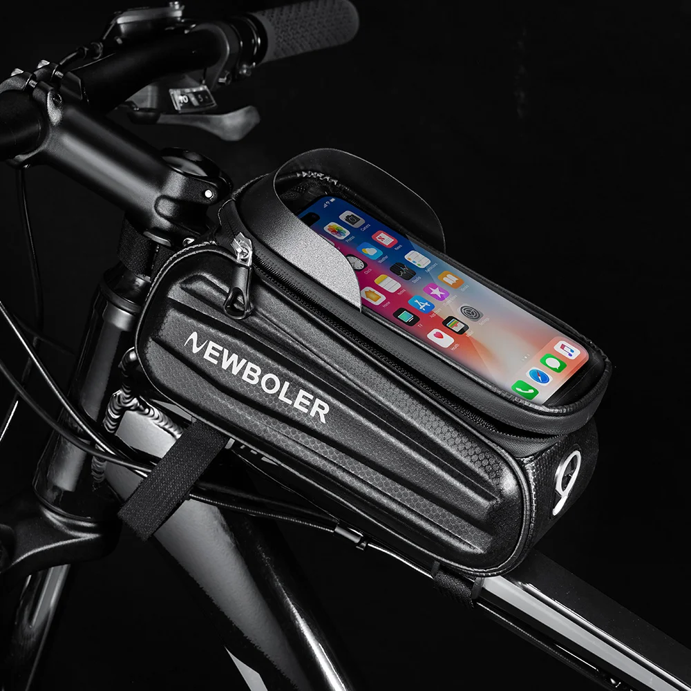 NEWBOLER borsa per bicicletta 2L impermeabile Touch Screen borsa per bicicletta Top portapacchi anteriore MTB borsa per bicicletta da strada