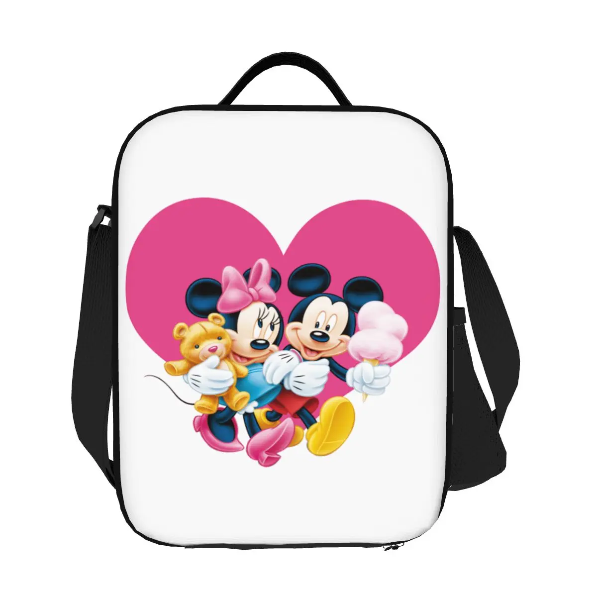

Custom Cartoon Animation Minnie Mickey Mouse Insulated Lunch Bag for Women Cooler Thermal Lunch Box Beach Camping Travel