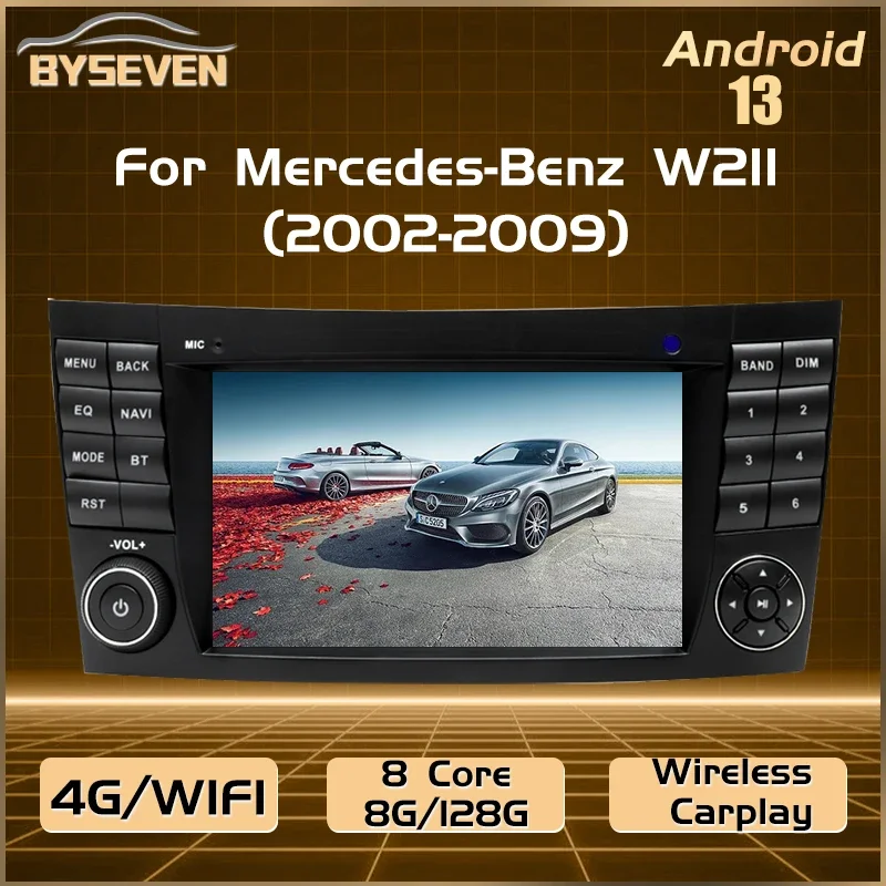 Wireless Carplay 4G SIM Android 13. For Mercedes Benz E Class W211 E200 W219 W463 W209 Car Multimedia Player GPS Navigation