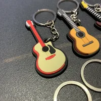 Fashion Key Chains Cute Violin Guitar Key Chains Mini Kawaii Musical Instrument Ornaments Gift for Friends Jewelry & Accessories