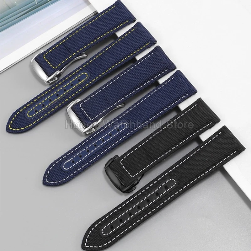 High Strength TearProof for Omega Citizen Snoopy 310 600 Swatch Nylon Watch Strap Flat Interface Steel Buckle Waterproof Outdoor view 6