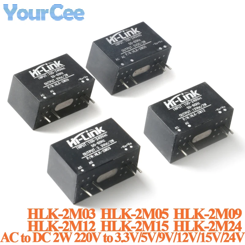 AC to DC Isolation Buck Regulator Power Supply Module 2W 220v to 3.3V 5V 9V 12V 15V 24V 2M03 2M05 HLK-2M09 HLK-2M12 HLK-2M24