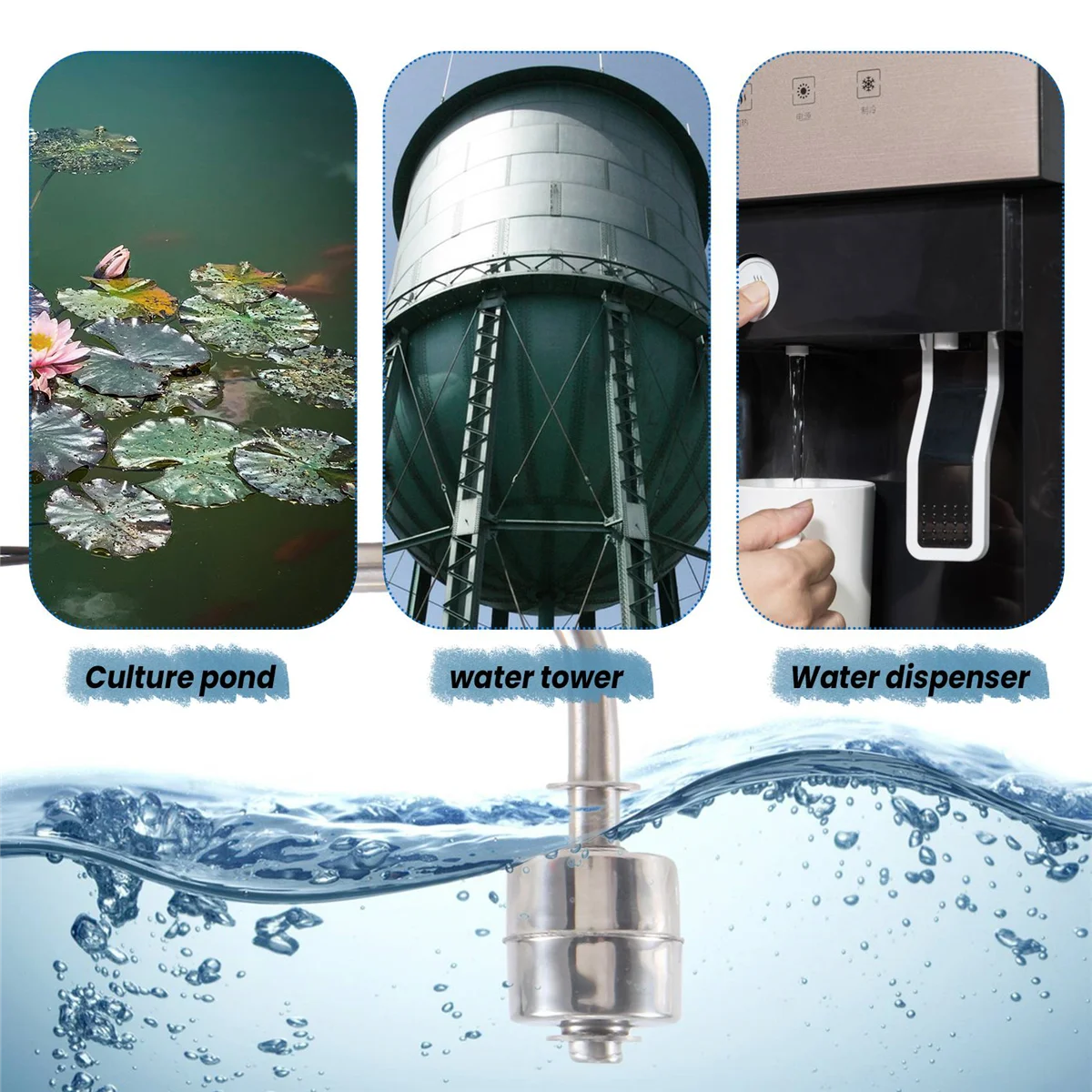 Joli flottant à angle droit en acier inoxydable pour aquarium, niveau d'eau liquide, nouveau