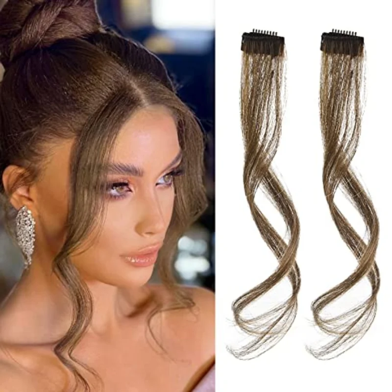 

Side Air Bangs 2 Piece Clip-OnBangs Front Bangs Set With Long Temples Tassel Bangs