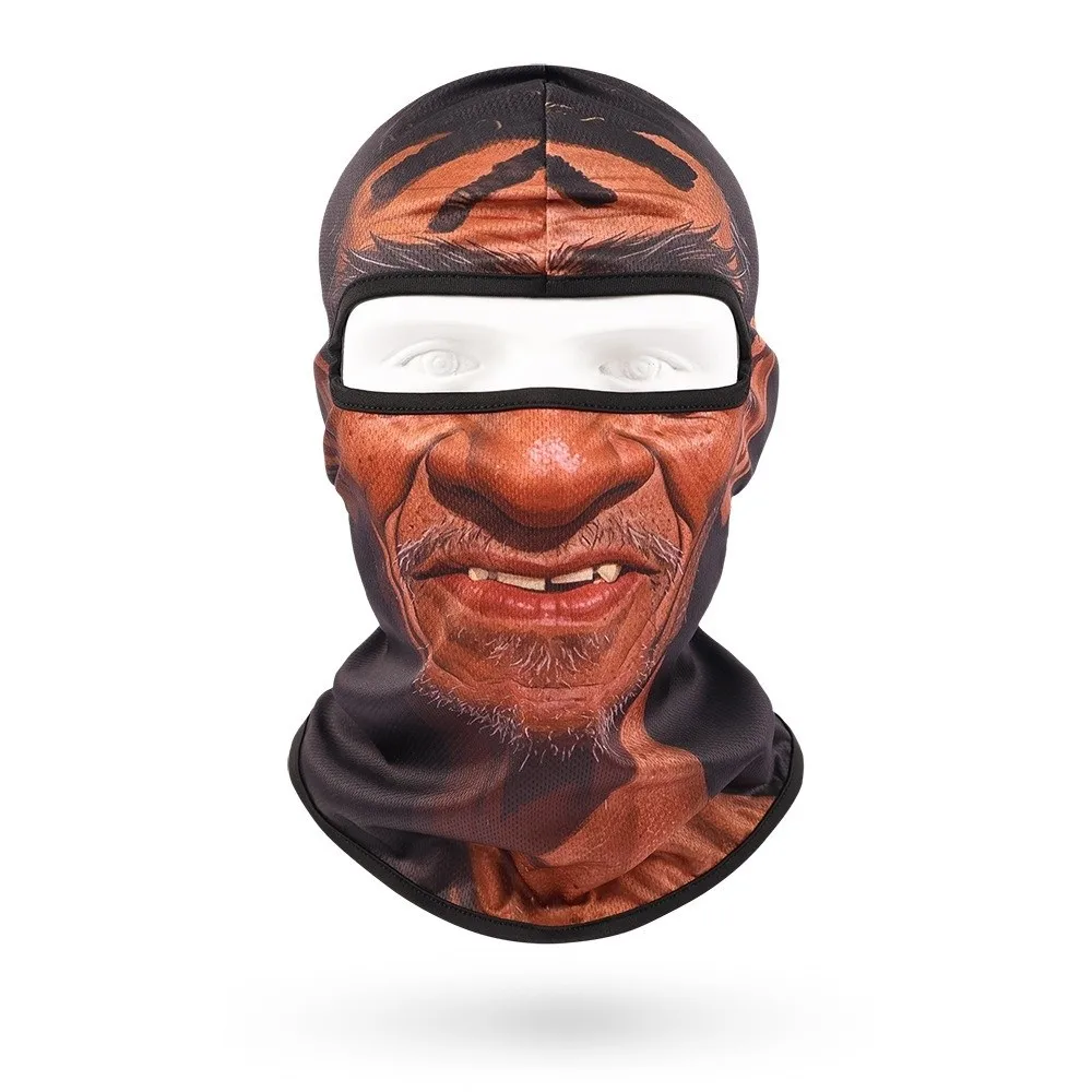 Quick Dry Funny Face Mask Sun Protection Realistic Face Design Full Face Headwear Breathable Full Coverage Prank Face Hood