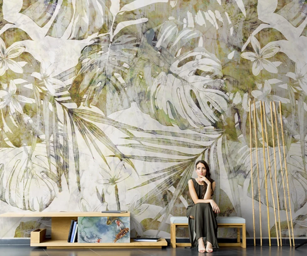 American style light luxury bedroom wallpaper decoration TV background wall living room wallpaper customized mural