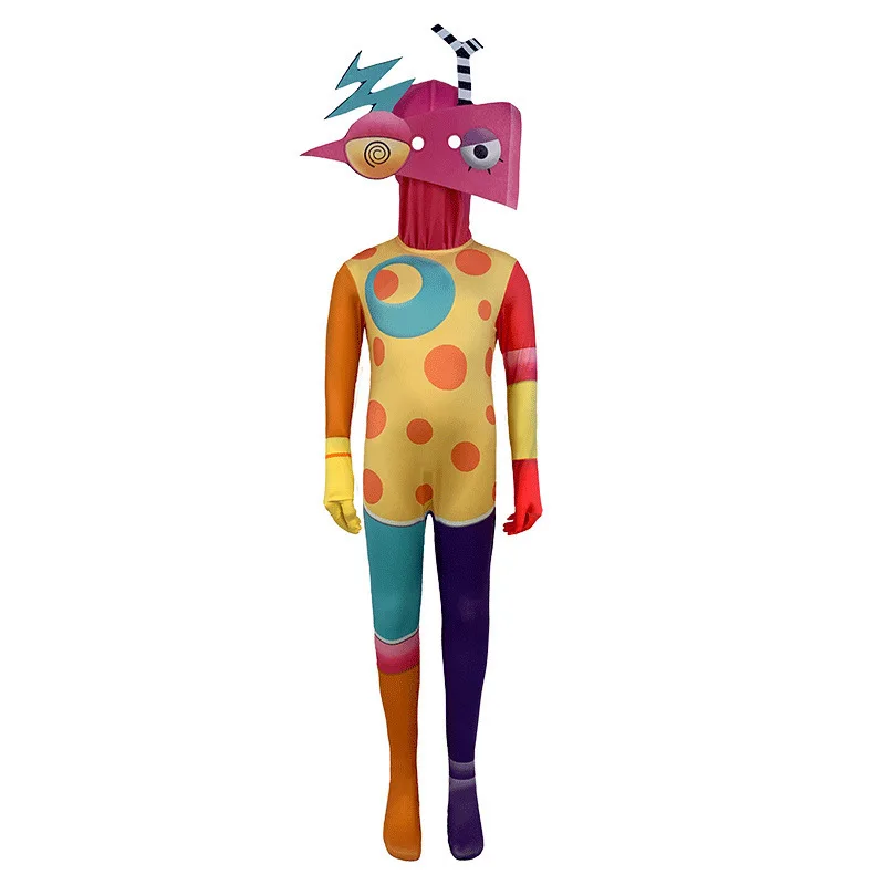 Amazing Digital Circus Pomni Caine Jax Digital Printing Cosplay Costume Tight Long-sleeved Onesie Bodysuits Halloween Cosplay