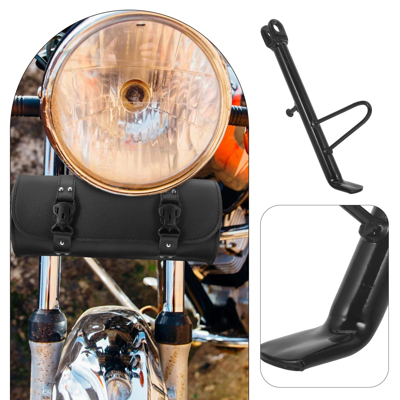 

Universal Motorcycle Kickstand Replacement Metal Side Stand Durable Rust-Resistant Scooter Parts Accessory For Electric Scooters