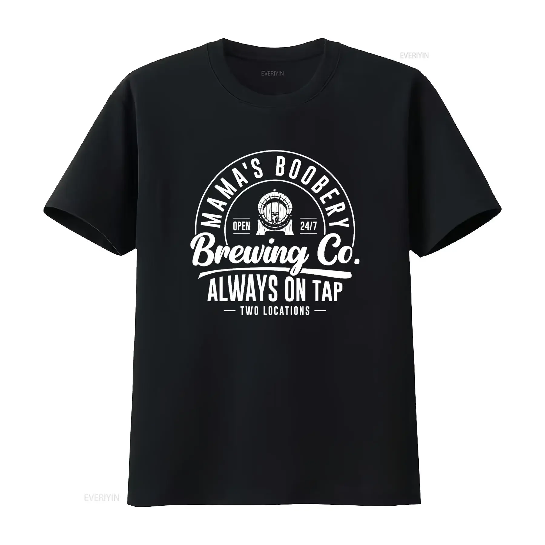 Mama s Boobery Brewing Co New Mom Breastfeeding Funny T Shirt vintage Washed Stretched Top For Everyday Wear Versatile homme