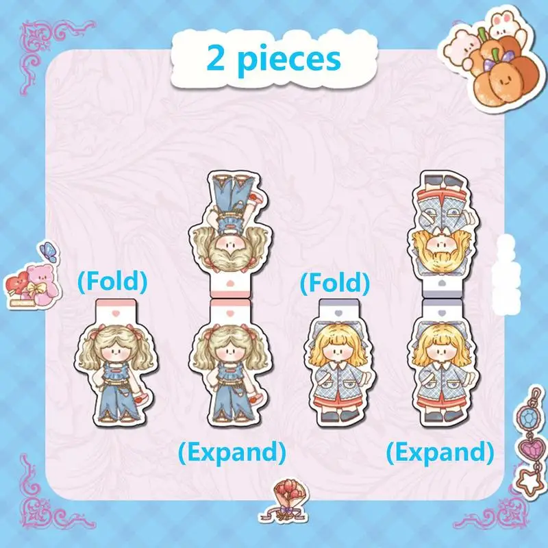 Magnetic Bookmark Cute Page Marker Bookmark Reading Book Marker 2pcs Portable Reading Book Markup Card Stationery Supplies For