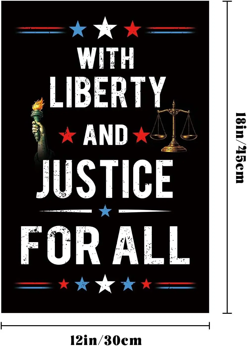 With Liberty and Justice for All Garden Flags 12x18in Double Sided Outdoor Lawn Patriotic Yard Flag Justice Advocate Yard Fl AAS