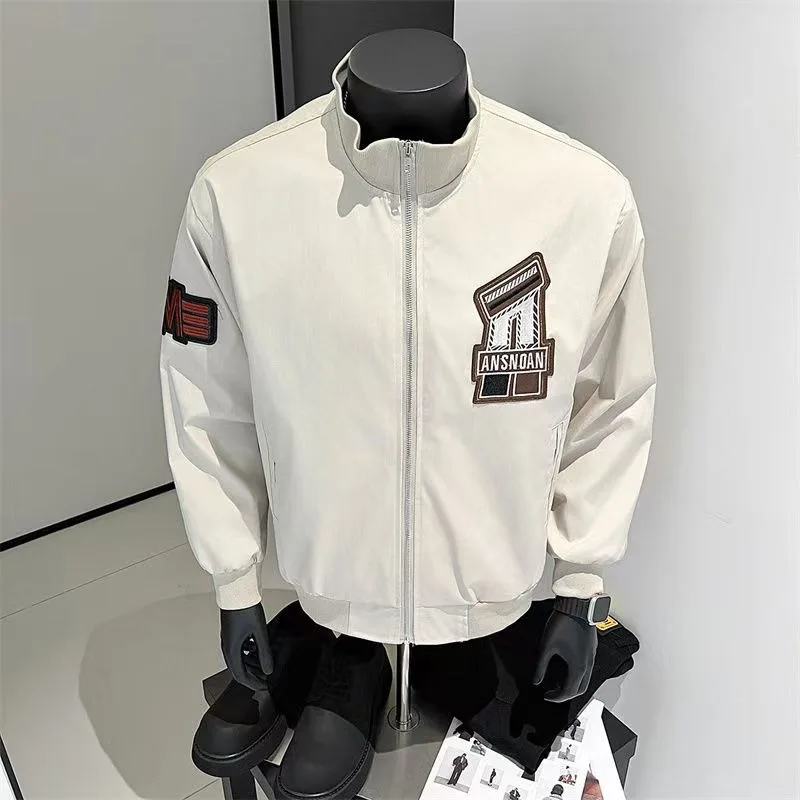 

Тяжелая мужская куртка с вышивкой и воротником-стойкой, осень-зима, большой размер 250, американская спортивная повседневная куртка для пар...