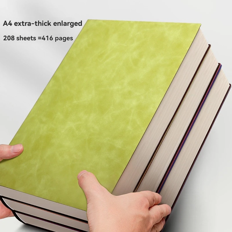 

Блокнот-ежедневник формата А4, 416 страниц, обложка из искусственной кожи, 100 листов, тетрадь для конспектов по методу Корнелла, с горизонтальными линиями, чистые листы, для учебы и записей