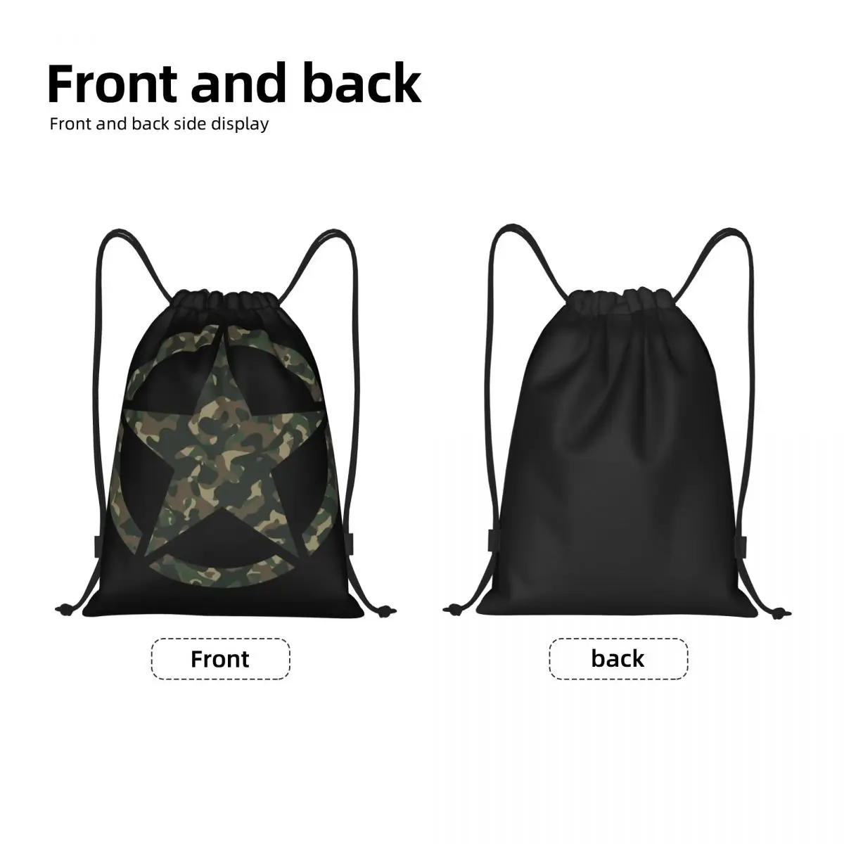 Military Tactical Army Star Drawstring Backpack Women Men Gym Sport Sackpack Foldable Training Bag Sack