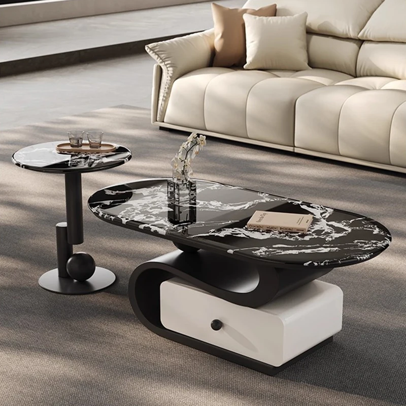 

Luxury Italian Coffee Tables High Quality Industrial Modern Trendy Coffee Table Premium Aesthetic Table Basse Furniture For Home