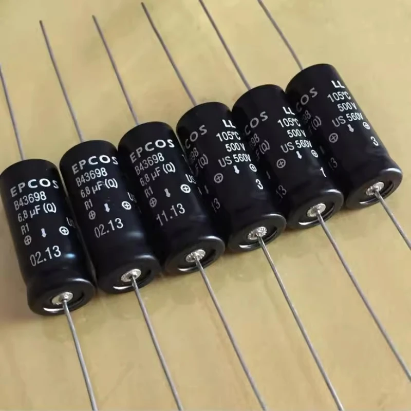 

10 шт./лот 6,8 мкФ500 В осевой фильтрующий электролитический конденсатор