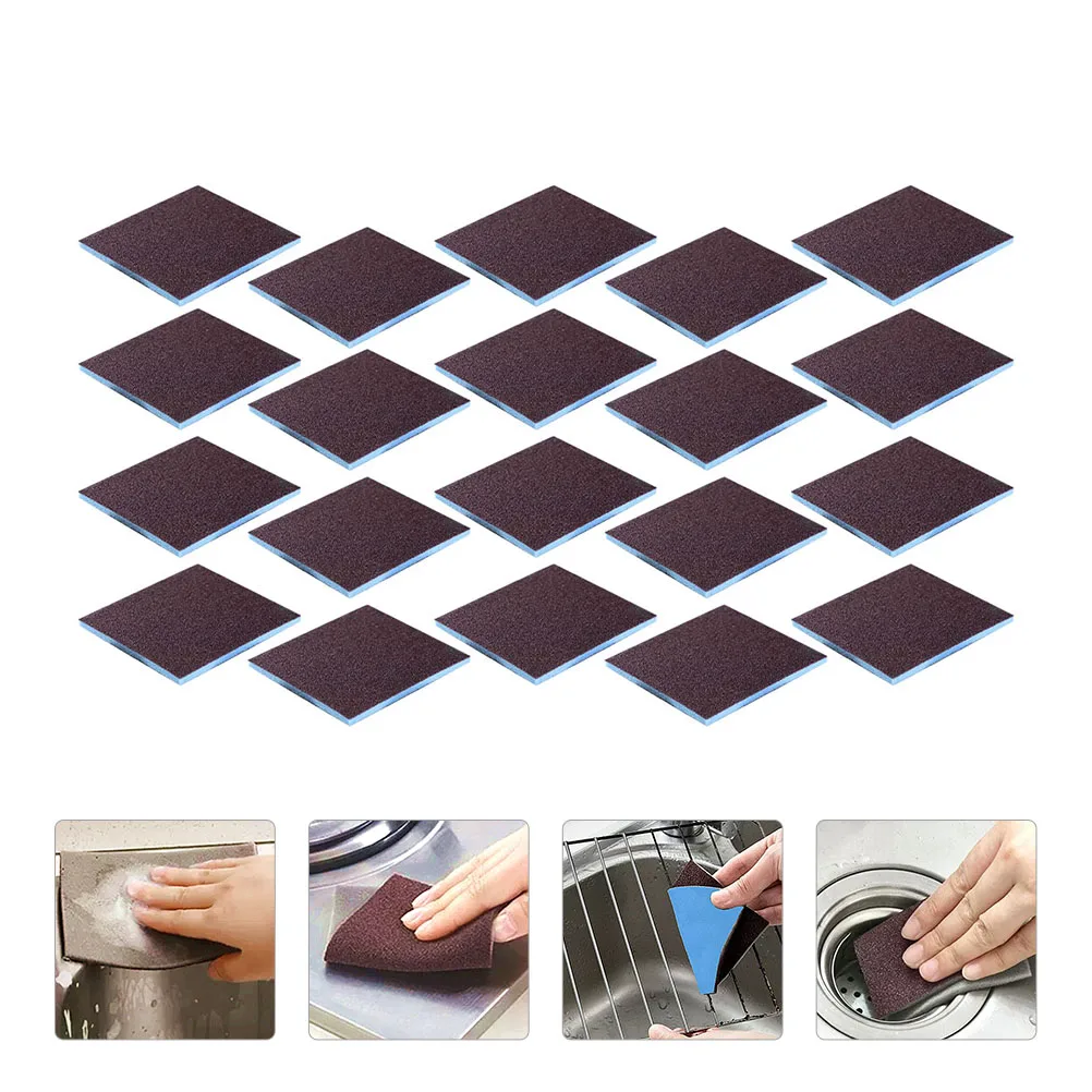 

20pcs Emery Sponge Cloth Comfortable Cleaning Strong Absorbing Non Damaging Kitchenware Faster Drying Scouring Pads