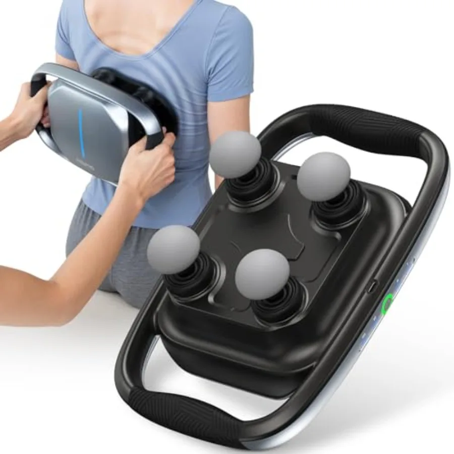Deep Tissue Handheld Massage Gun with Replaceable 4Head and Plate for Neck Back Leg Relief Portable Muscle Percussion Therapy T