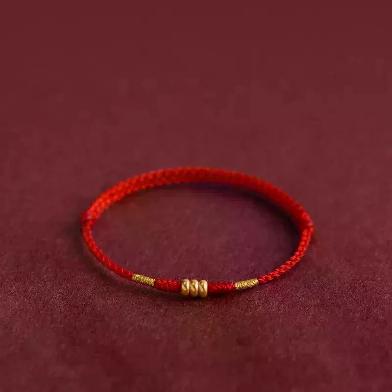 Red String Handmade Woven Bracelet Lucky Charm Adjustable Bracelet Good Fortune Bangles Couple Best Friends New Year Gift