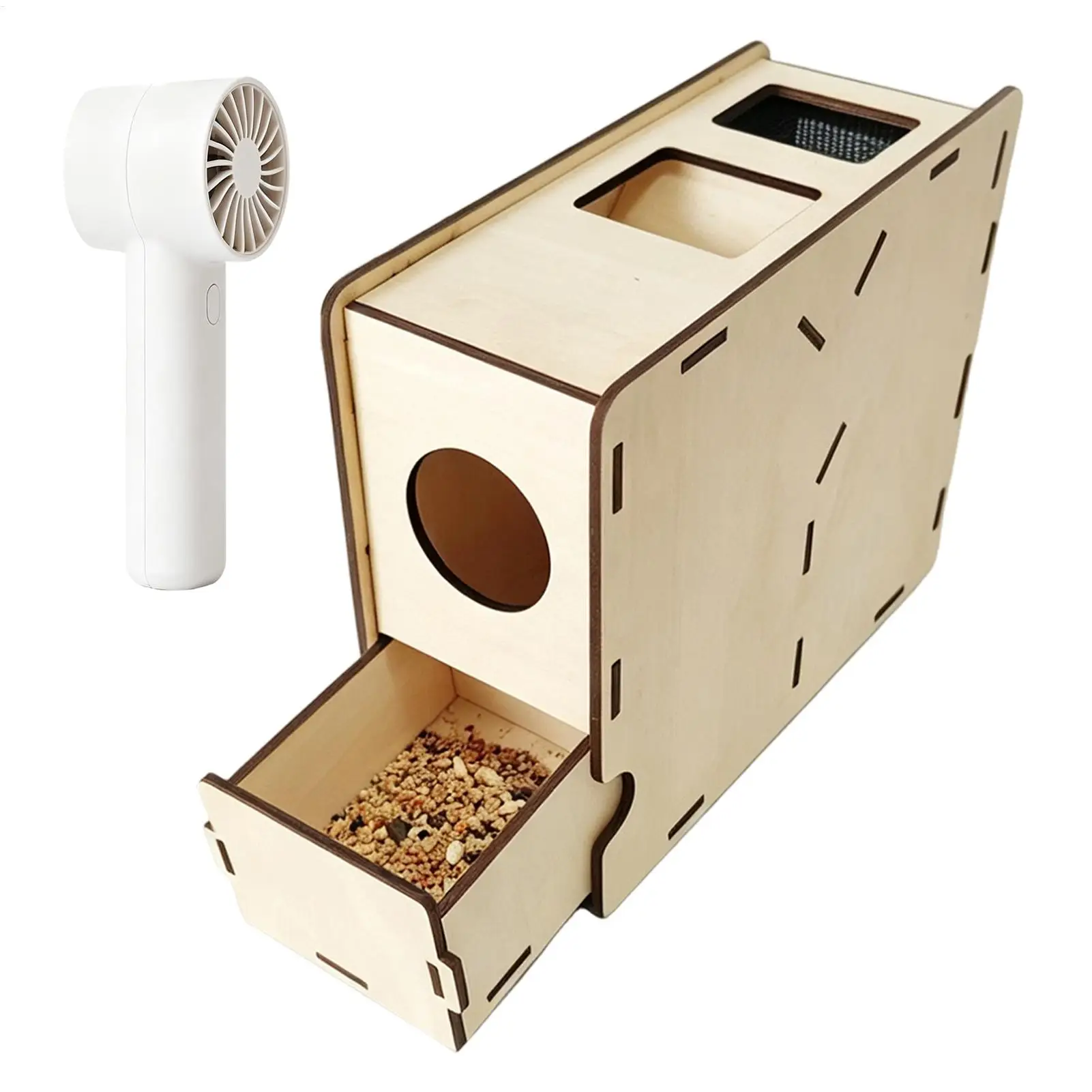 Bird Food Shell Separator Hull Remover Grain Splitter with Drawer Bird Feed Blowing Machine for Home Garage Workshop Backyard