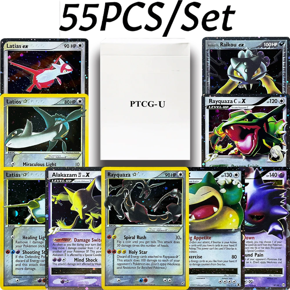 55-cartes-de-jeu-rares-en-feuille-d'aluminium-pkm-starry-sky-galaxy-ptcg-u-ensemble-complet-serie-deoxys-rayquaza-star-107-latias-star-105-106-basique