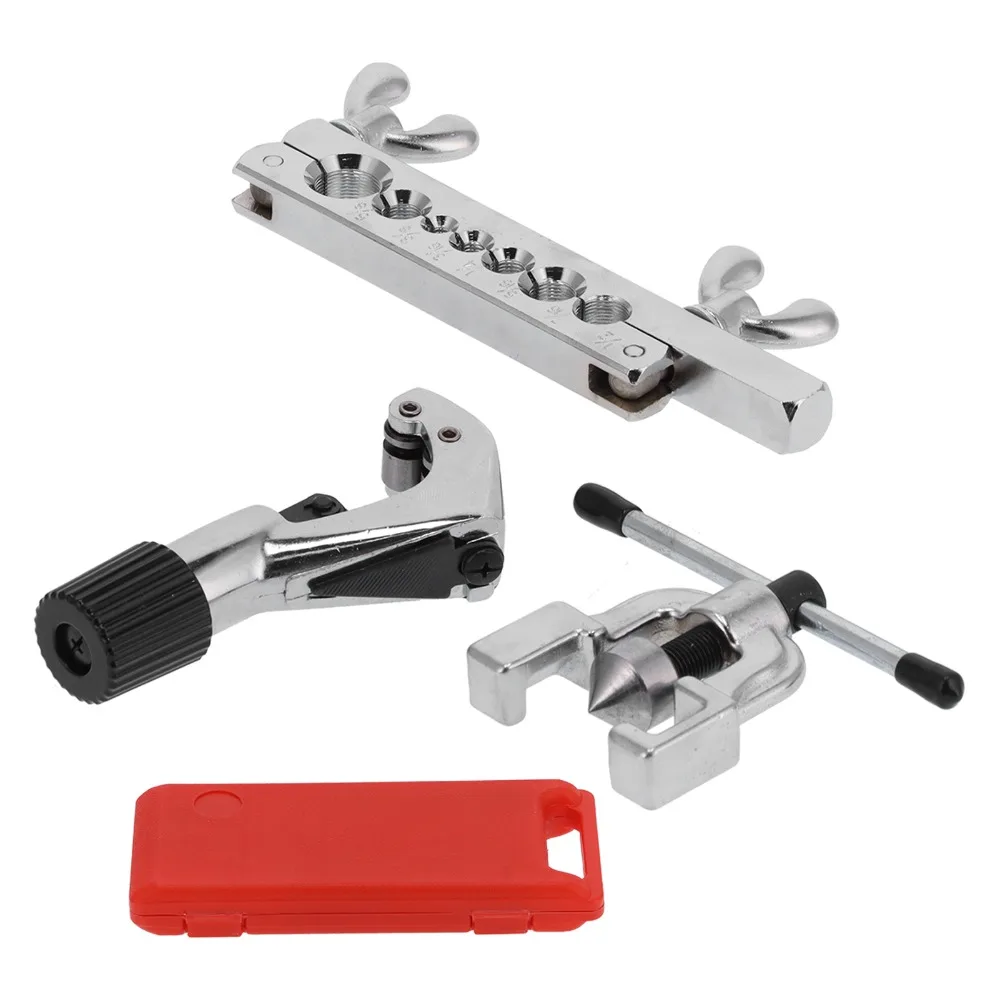 Adjustable Red Box Flaring Tool Kit Alloy Steel Different Sizes Pipe Cutter Tool Brake Tube Kit Automotive Brake Line