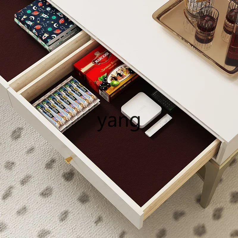 LH solid wood coffee table light luxury modern small apartment tea table simple cream style household with drawers