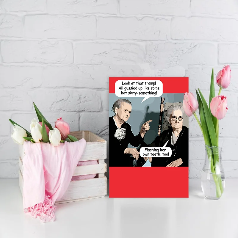 1 pc Creative and interesting greeting cards, birthday gifts for family and friends, conversation between two artists.