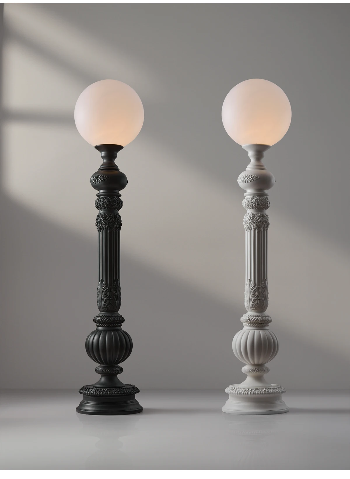 French floor lamp villa living room ambient lighting decoration original art carving high-end retro lamps