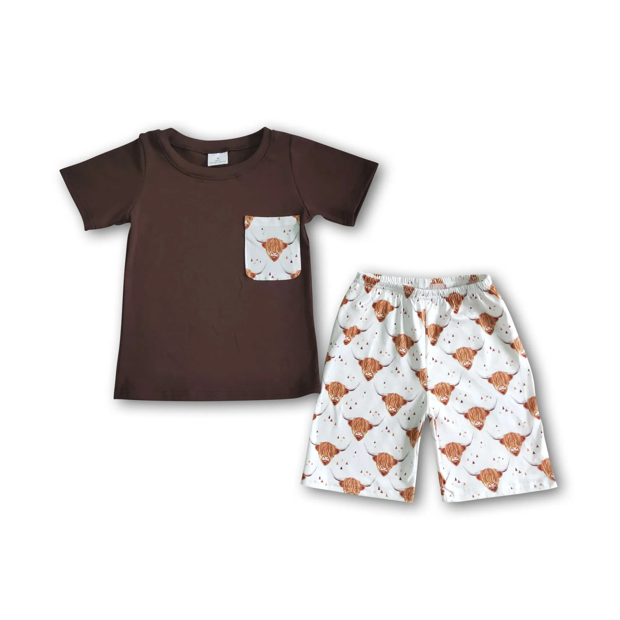 BSSO0026 Wholesale baby Boys Red Short Sleeve Baseball Leopard Print Shorts sets baby girls clothes