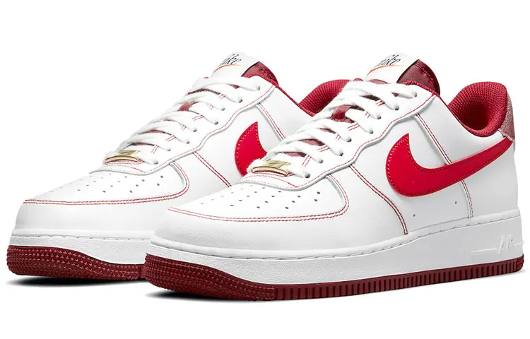 Nike Air Force 1 Low '07 First Use White Team Red Sneakers shoes With Original Box