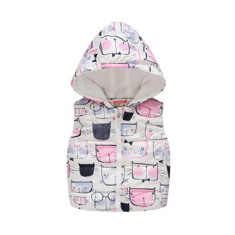 Winter casual add velvet warm jacket vest boys girls sweet cartoon printing hooded 0-5 year old bebe fashion children\'s clothing