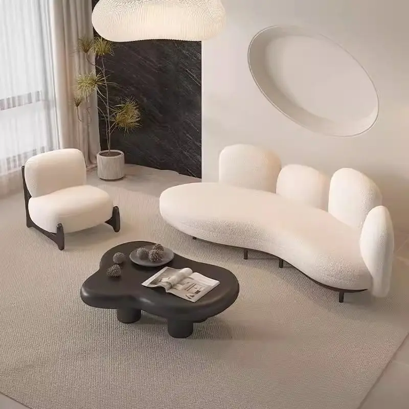

Wabi, minimalist, single, sofa, furniture, Nordic, curved, lamb wool