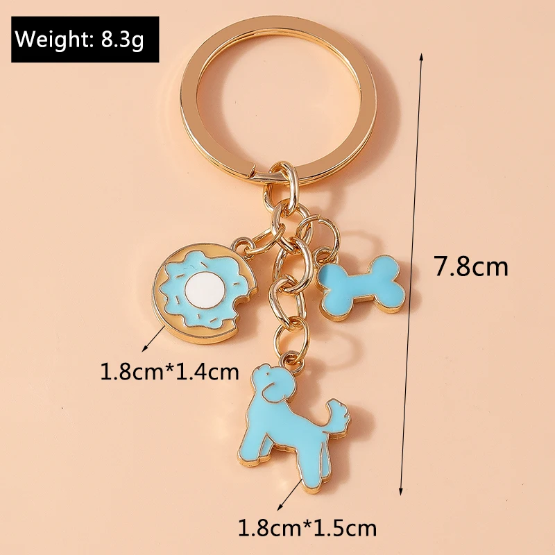Cartoon Tier Hund Schlüssel bund Emaille Liebe Herz Charms Schlüssel ringe für Auto Schlüssel Souvenir Geschenke für Frauen Männer Handtasche Schlüssel anhänger – Detail 10
