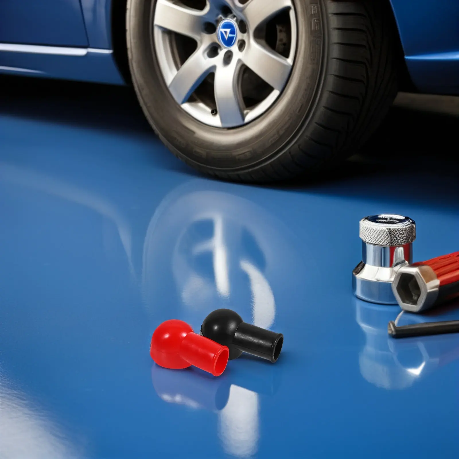 6Pcs Car Battery Terminal Post Covers Positive Negative Rubber Boots Anti-Dust Insulation Caps Battery Terminal Protector Marine
